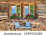 Rural Wooden House Windows With ...