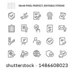 simple set of approve related... | Shutterstock .eps vector #1486608023