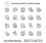 Simple Set of Financial Report Related Vector Line Icons. 
Contains such Audit, Receipt list, Expenses document and more. Editable Stroke. 48x48 Pixel Perfect.