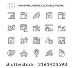 Simple Set of Gas Station Related Vector Line Icons. Contains such Icons as Carwash, Self-service filling, Fuel Pump and more. Editable Stroke. 48x48 Pixel Perfect.