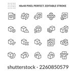 Simple Set of Abstract Product Related Vector Line Icons. 
Contains such Icons as Module, Design Metaphor, Application and more. Editable Stroke. 48x48 Pixel Perfect.