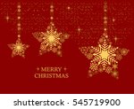 golden christmas stars with... | Shutterstock .eps vector #545719900