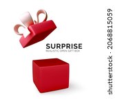 gift box. red realistic present ... | Shutterstock .eps vector #2068815059