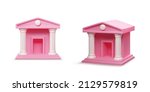 pink bank building in different ... | Shutterstock .eps vector #2129579819