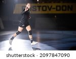 Small photo of Rostov-on-Don, Russia, December 28, 2021: Women's handball match "Rostov-Don" - "Lada". Eduarda Amorim