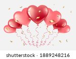a bunch of red and pink heart... | Shutterstock .eps vector #1889248216