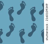 traces of human feet on blue ... | Shutterstock .eps vector #2160109349