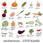 set of elements with hand drawn ... | Shutterstock .eps vector #1370762600