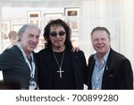 Small photo of Photographer Neal Preston with Tony Iommi (Black Sabbath) and Ralph-Jorg Wezorke (owner Lightpower Collection) at the Musikmesse 2015 in Frankfurt am Main, Germany