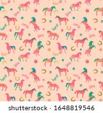 Textured Horse Seamless Pattern ...