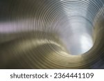 Small photo of Flexible PUR antistatic suction hose for air conditioning, background flexi hose, industrial ventilation.