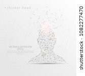 thinker head front view shape... | Shutterstock .eps vector #1082277470
