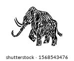 mammoth animal decorative... | Shutterstock .eps vector #1568543476