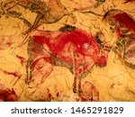 Red bison from altamira cave ...