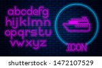 glowing neon ship icon isolated ... | Shutterstock .eps vector #1472107529