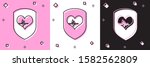 set shield and heart rate icon... | Shutterstock . vector #1582562809
