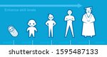 skill levels concept. character ... | Shutterstock .eps vector #1595487133