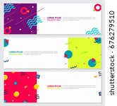 memphis style banner design set ... | Shutterstock .eps vector #676279510