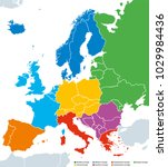 regions of europe  political... | Shutterstock .eps vector #1029984436