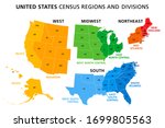 Map Of United States Split Into ...