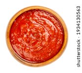 arrabbiata sauce in a wooden... | Shutterstock . vector #1934130563