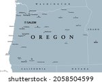 oregon  or  gray political map  ... | Shutterstock .eps vector #2058504599