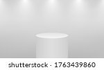 realistic 3d white podium for... | Shutterstock .eps vector #1763439860