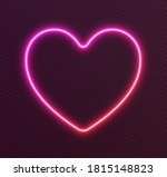 gradient neon heart  red pink... | Shutterstock .eps vector #1815148823
