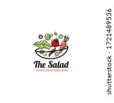 salad logo . flat salad logo... | Shutterstock .eps vector #1721489536