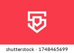 sp shield logo   letter sp logo ... | Shutterstock .eps vector #1748465699