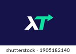 xt logo design . letter xt logo ... | Shutterstock .eps vector #1905182140
