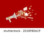 megaphone making an... | Shutterstock . vector #2018980619