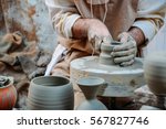 Small photo of Pottery at medieval festival in Italy. Umbria, Bevagna, Mercato delle Gaite