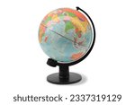 Small photo of Terrestrial globe on white background.