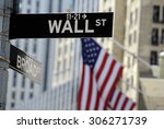 Wall Street Sign With Focus On...