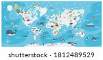 the world map with cartoon... | Shutterstock .eps vector #1812489529
