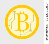bitcoin icon digital money... | Shutterstock .eps vector #1912736260