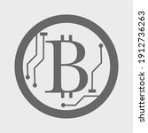 bitcoin icon digital money... | Shutterstock .eps vector #1912736263