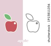 apple fruit icon flat design... | Shutterstock .eps vector #1915811356