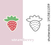 strawberry fruit icon flat... | Shutterstock .eps vector #1915811359
