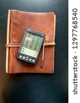 Small photo of Jan 28, 2019 Portland Oregon: An old Palm from the 1990's PDA ( Personal Data Assistant) made by Handspring still in use today.