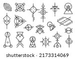 set of mysterious ornaments... | Shutterstock .eps vector #2173314069