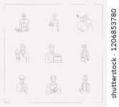 set of person icons line style... | Shutterstock .eps vector #1206853780