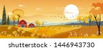  vector autumn panorama... | Shutterstock .eps vector #1446943730