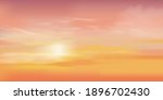 sunrise in morning with orange... | Shutterstock .eps vector #1896702430