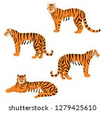  set of tigers isolated on... | Shutterstock .eps vector #1279425610