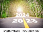 Goals start to planning 2023 2024 2025 with strategy road map. Business beginning challenge concept and growth mindset idea. 