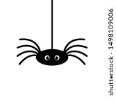 cute hanging spider. cartoon... | Shutterstock .eps vector #1498109006