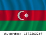 azerbaijan waving eps10 flag    | Shutterstock .eps vector #1572263269