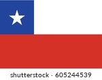 chile flag. official colors and ... | Shutterstock .eps vector #605244539